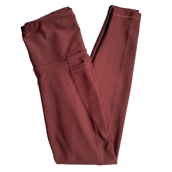 OLD NAVY WOMENS  MAROON HIGH-WAISTED POWERSOFT LEGGINGS SIZE XS - Picture 2 of 11